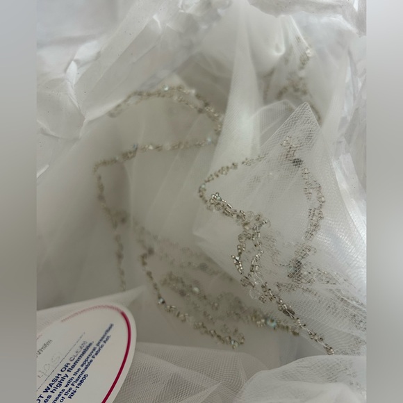 NWT Edward Berger Circular 2 Tier Diamond White Beaded Wedding‎ Bridal Veil - Picture 7 of 10